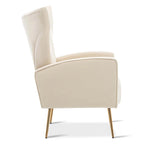 Fauteuil d'appoint en velours avec pieds dorés