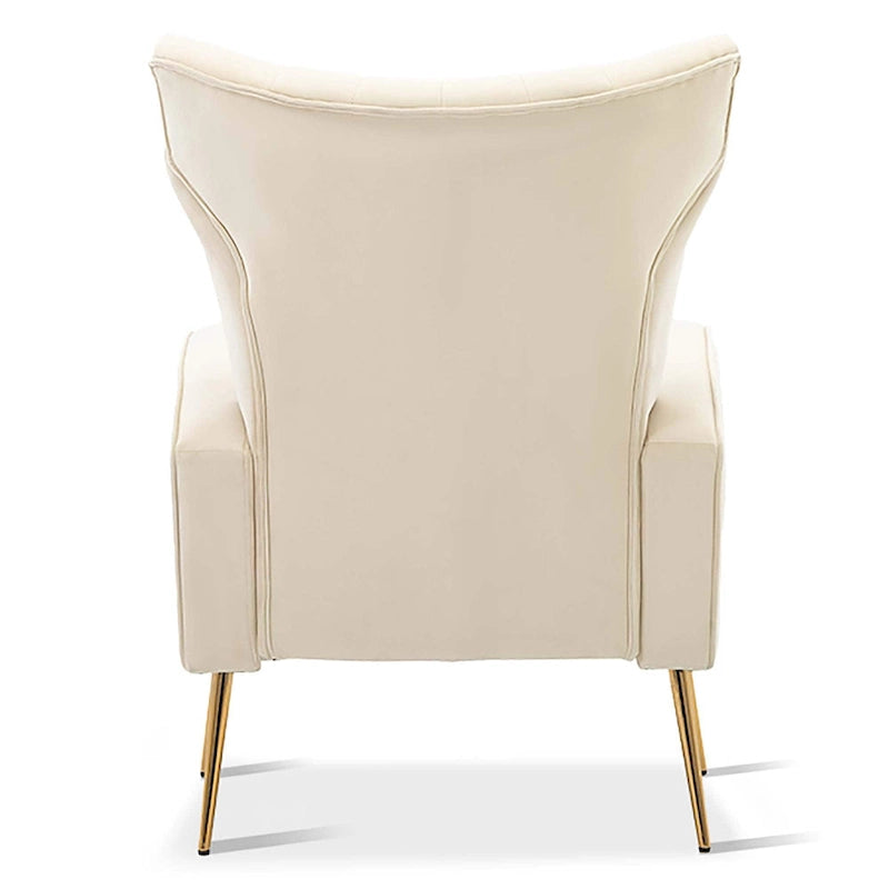 Fauteuil d'appoint en velours avec pieds dorés