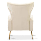 Fauteuil d'appoint en velours avec pieds dorés