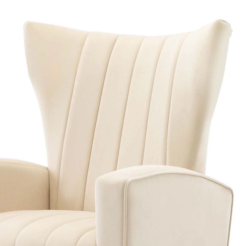Fauteuil d'appoint en velours avec pieds dorés