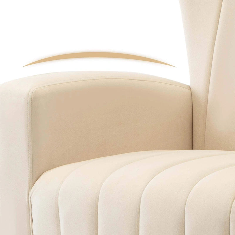 Fauteuil d'appoint en velours avec pieds dorés