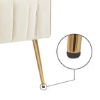 Fauteuil d'appoint en velours avec pieds dorés