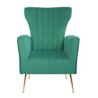 Fauteuil d'appoint en velours avec pieds dorés