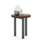 Table d'appoint ronde en bois de noyer marron, 3 pieds, 1 personne, 45,7 x 45,7 x 50,8 cm