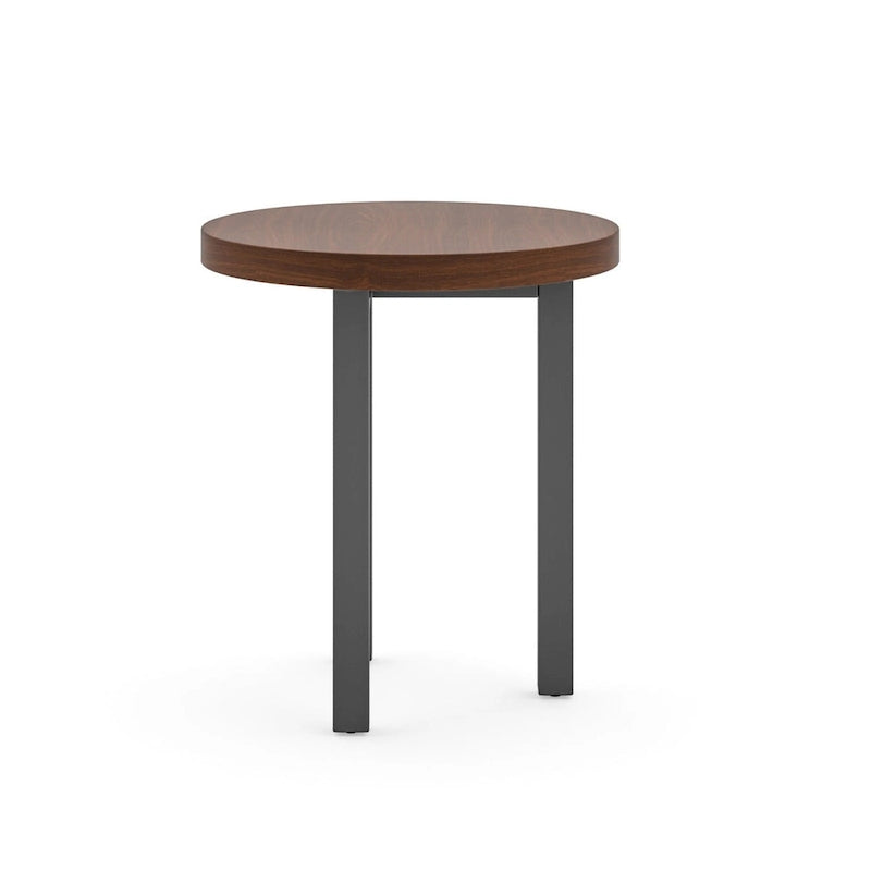 Table d'appoint ronde en bois de noyer marron, 3 pieds, 1 personne, 45,7 x 45,7 x 50,8 cm