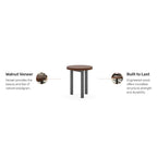 Table d'appoint ronde en bois de noyer marron, 3 pieds, 1 personne, 45,7 x 45,7 x 50,8 cm