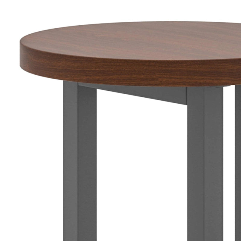 Table d'appoint ronde en bois de noyer marron, 3 pieds, 1 personne, 45,7 x 45,7 x 50,8 cm