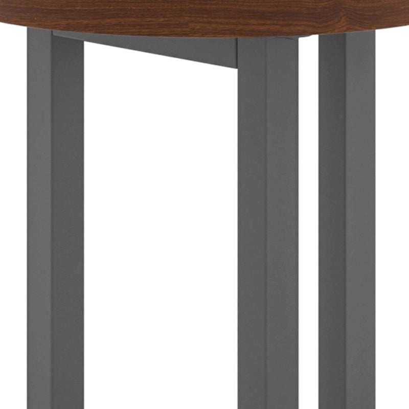 Table d'appoint ronde en bois de noyer marron, 3 pieds, 1 personne, 45,7 x 45,7 x 50,8 cm