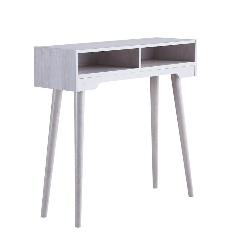 Table console Mid-Century Moderne | Espresso / Noir / Noyer / Vieilli | 2 étagères | 1 personne