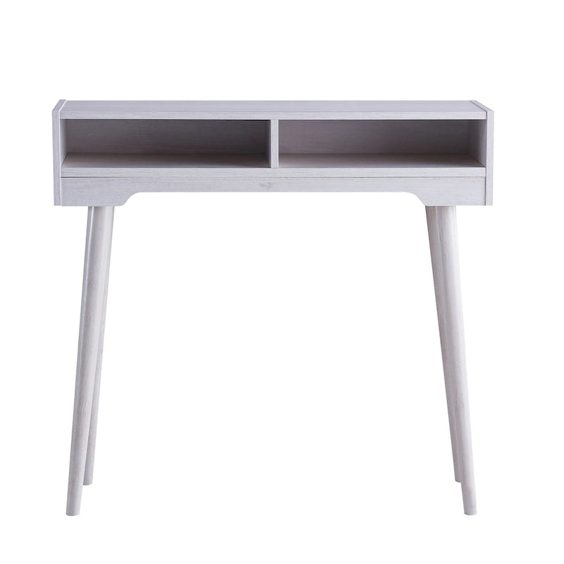 Table console Mid-Century Moderne | Espresso / Noir / Noyer / Vieilli | 2 étagères | 1 personne