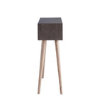 Table console Mid-Century Moderne | Espresso / Noir / Noyer / Vieilli | 2 étagères | 1 personne
