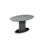 Table à manger extensible noire, piètement Art Déco, 4 à 6 places