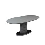 Table à manger extensible noire, piètement Art Déco, 4 à 6 places