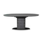 Table à manger extensible noire, piètement Art Déco, 4 à 6 places