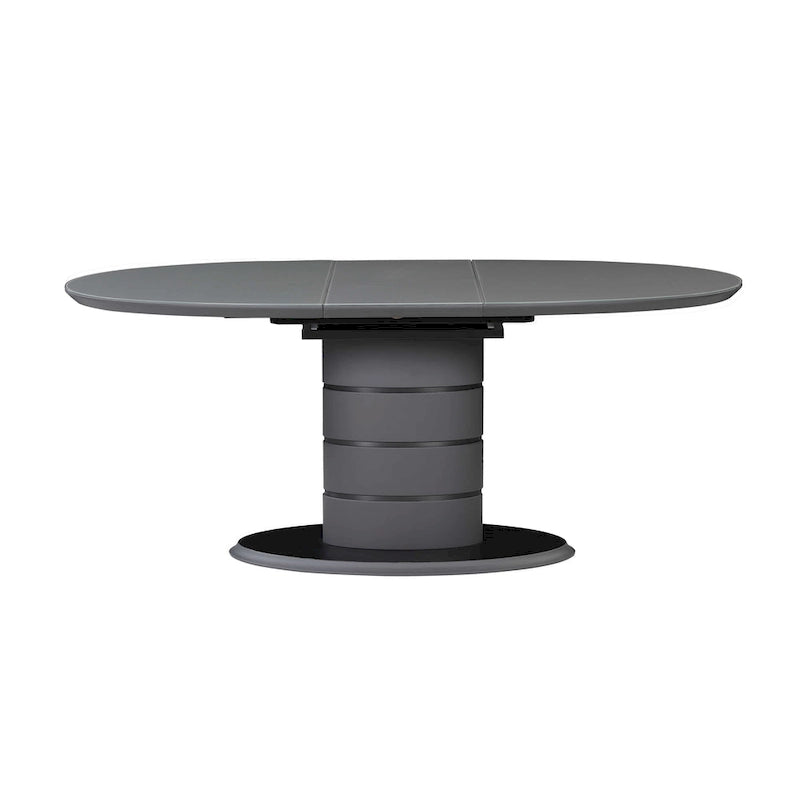 Table à manger extensible noire, piètement Art Déco, 4 à 6 places