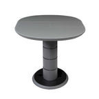 Table à manger extensible noire, piètement Art Déco, 4 à 6 places