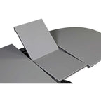 Table à manger extensible noire, piètement Art Déco, 4 à 6 places