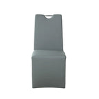 Chaise de salle à manger latérale rembourrée en similicuir gris, lot de 2 – Hauteur de salle à manger