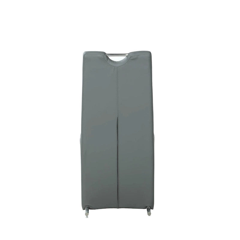 Chaise de salle à manger latérale rembourrée en similicuir gris, lot de 2 – Hauteur de salle à manger