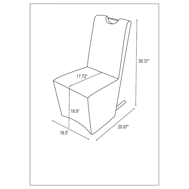 Chaise de salle à manger latérale rembourrée en similicuir gris, lot de 2 – Hauteur de salle à manger