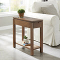 Table de chevet en bois marron/blanc/noir/gris avec tiroir et port USB-C, 1 utilisateur