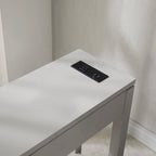 Table de chevet en bois marron/blanc/noir/gris avec tiroir et port USB-C, 1 utilisateur