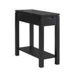 Table de chevet en bois marron/blanc/noir/gris avec tiroir et port USB-C, 1 utilisateur