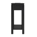 Table de chevet en bois marron/blanc/noir/gris avec tiroir et port USB-C, 1 utilisateur
