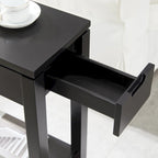 Table de chevet en bois marron/blanc/noir/gris avec tiroir et port USB-C, 1 utilisateur