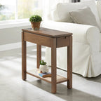 Table de chevet en bois marron/blanc/noir/gris avec tiroir et port USB-C, 1 utilisateur
