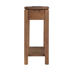 Table de chevet en bois marron/blanc/noir/gris avec tiroir et port USB-C, 1 utilisateur