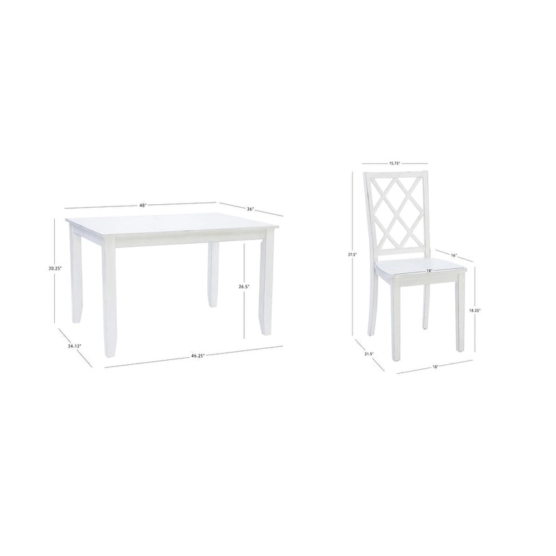 Ensemble de salle à manger 5 pièces Harrow style ferme blanc