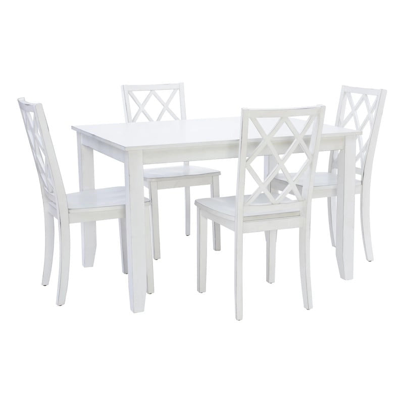 Ensemble de salle à manger 5 pièces Harrow style ferme blanc