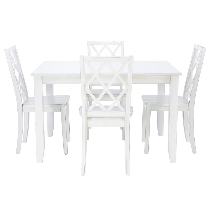 Ensemble de salle à manger 5 pièces Harrow style ferme blanc