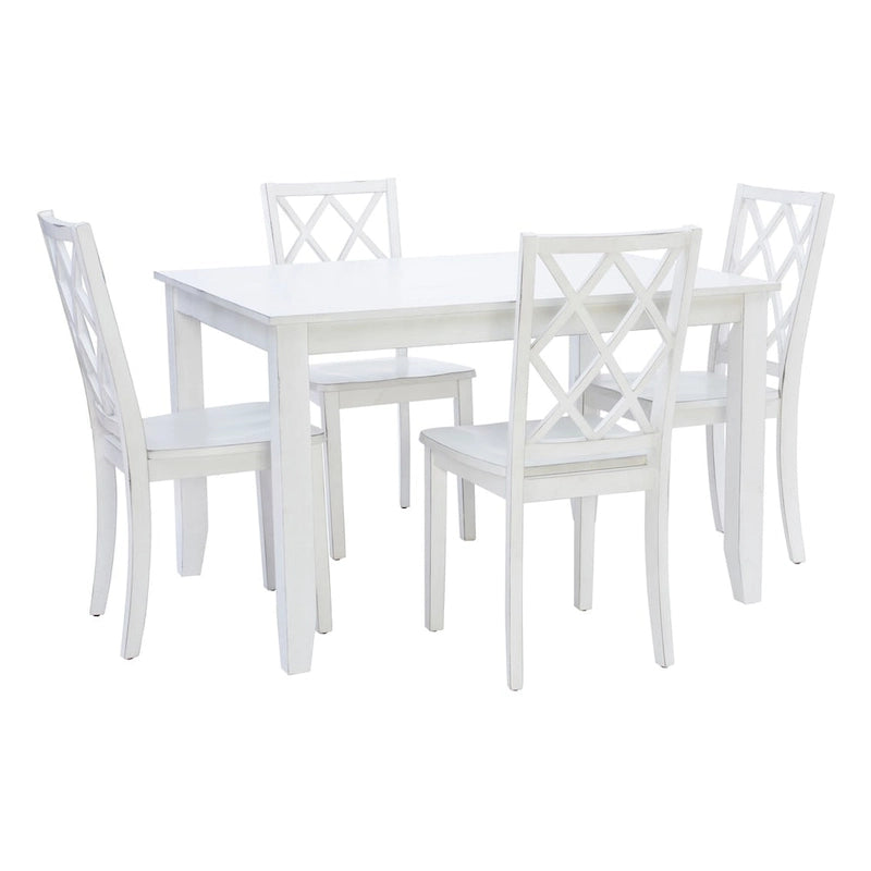 Ensemble de salle à manger 5 pièces Harrow style ferme blanc