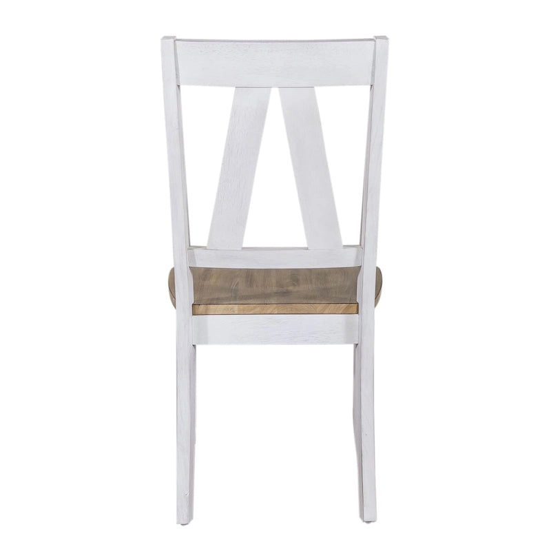 Ensemble de 7 meubles de table à tréteaux Lindsey Farm, blanc vieilli et grès