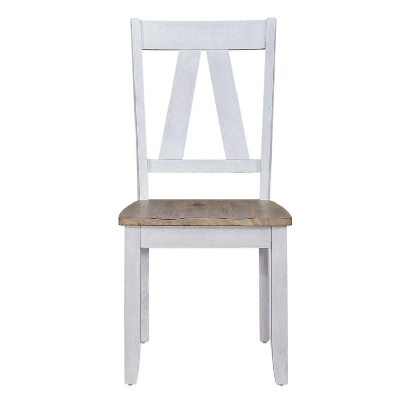 Ensemble de 7 meubles de table à tréteaux Lindsey Farm, blanc vieilli et grès