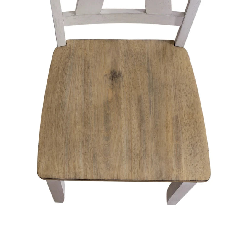 Ensemble de 7 meubles de table à tréteaux Lindsey Farm, blanc vieilli et grès