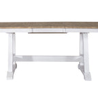 Ensemble de 7 meubles de table à tréteaux Lindsey Farm, blanc vieilli et grès