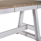 Ensemble de 7 meubles de table à tréteaux Lindsey Farm, blanc vieilli et grès