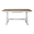 Ensemble de 7 meubles de table à tréteaux Lindsey Farm, blanc vieilli et grès