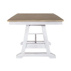 Ensemble de 7 meubles de table à tréteaux Lindsey Farm, blanc vieilli et grès