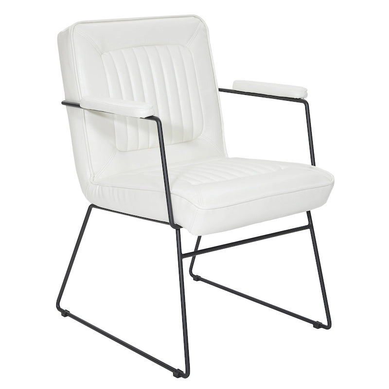 Fauteuil d'appoint en similicuir, piètement luge, une place – Blanc / Sable / Marine / Noir / Anthracite