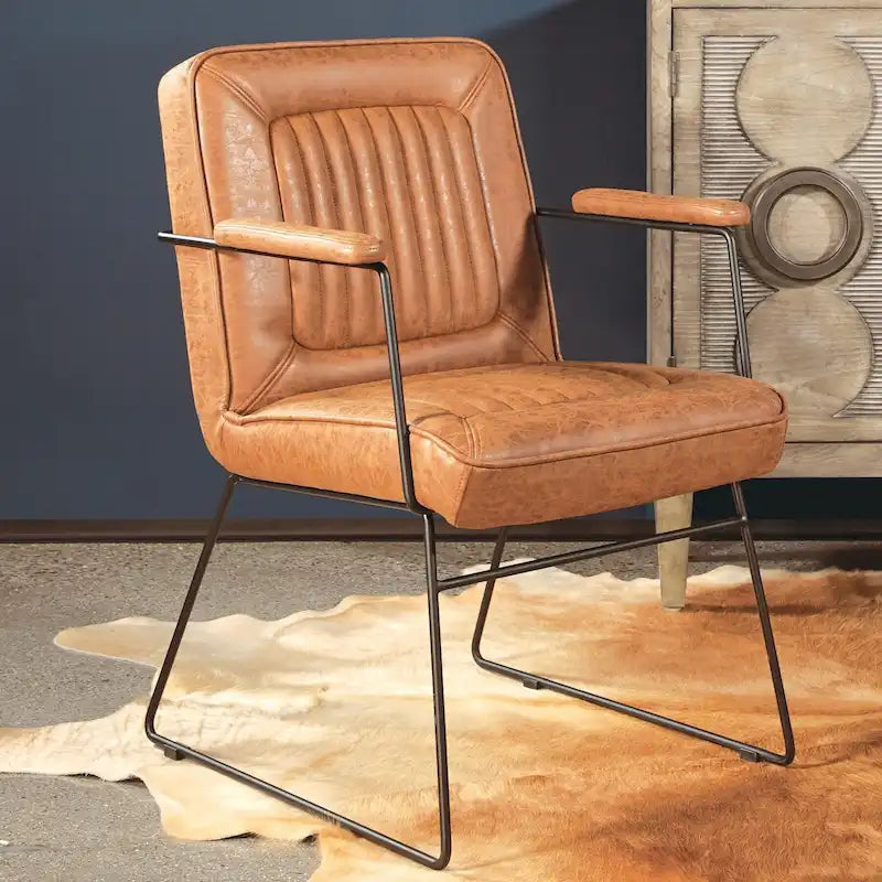 Fauteuil d'appoint en similicuir, piètement luge, une place – Blanc / Sable / Marine / Noir / Anthracite