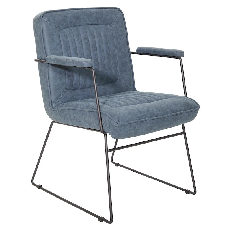 Fauteuil d'appoint en similicuir, piètement luge, une place – Blanc / Sable / Marine / Noir / Anthracite