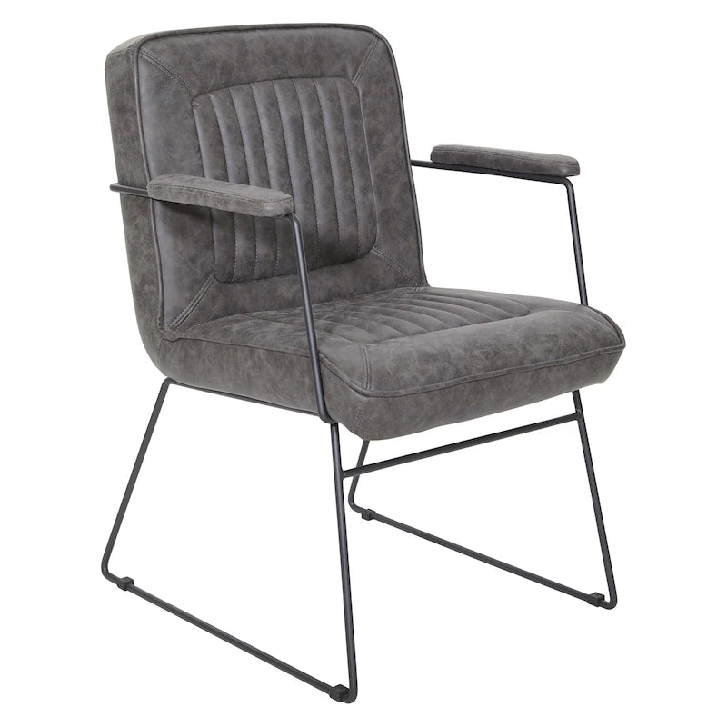 Fauteuil d'appoint en similicuir, piètement luge, une place – Blanc / Sable / Marine / Noir / Anthracite