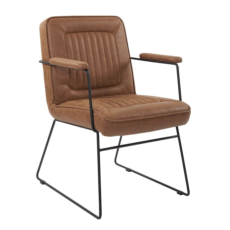 Fauteuil d'appoint en similicuir, piètement luge, une place – Blanc / Sable / Marine / Noir / Anthracite
