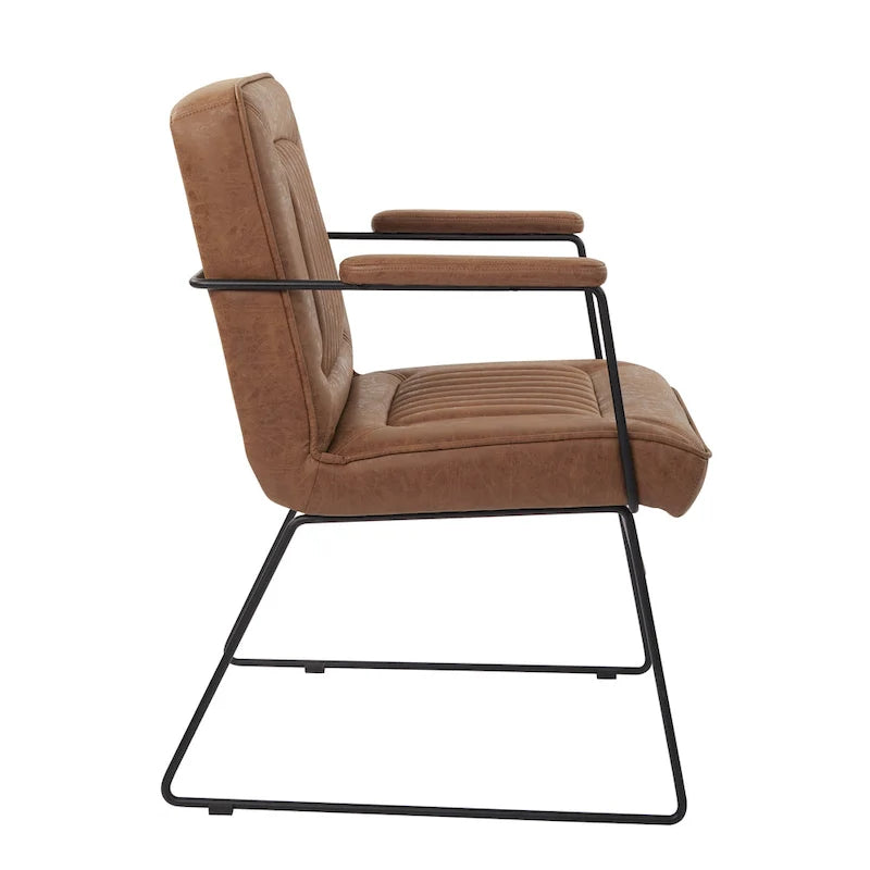 Fauteuil d'appoint en similicuir, piètement luge, une place – Blanc / Sable / Marine / Noir / Anthracite