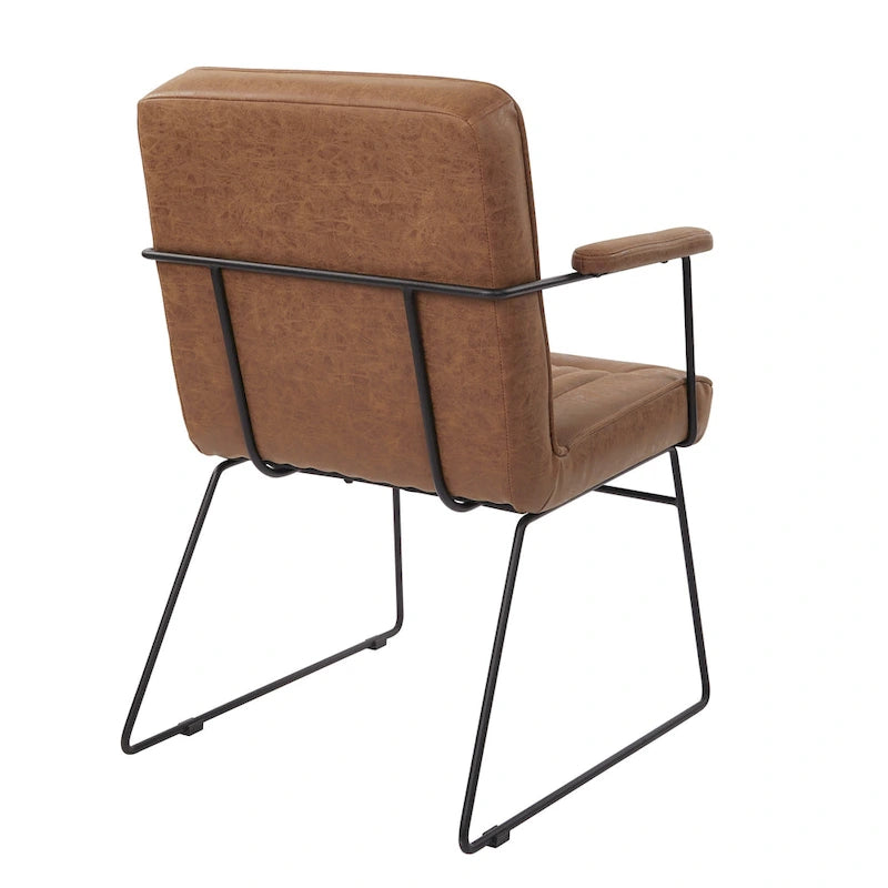 Fauteuil d'appoint en similicuir, piètement luge, une place – Blanc / Sable / Marine / Noir / Anthracite