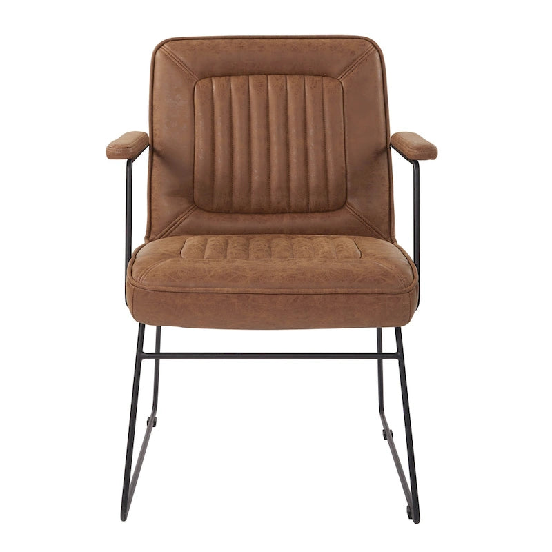 Fauteuil d'appoint en similicuir, piètement luge, une place – Blanc / Sable / Marine / Noir / Anthracite